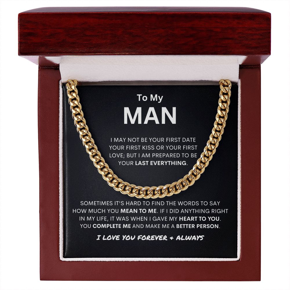 To My Man | You Make Me a Better Person | Cuban Link Necklace