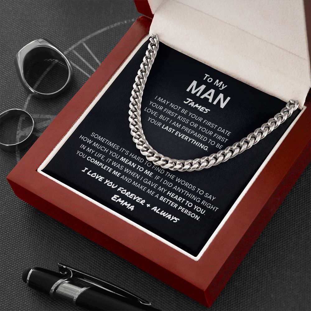 Personalized To My Man- Cuban Link Necklace