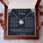 To My Loving Mom | You are My World | Love Knot Necklace