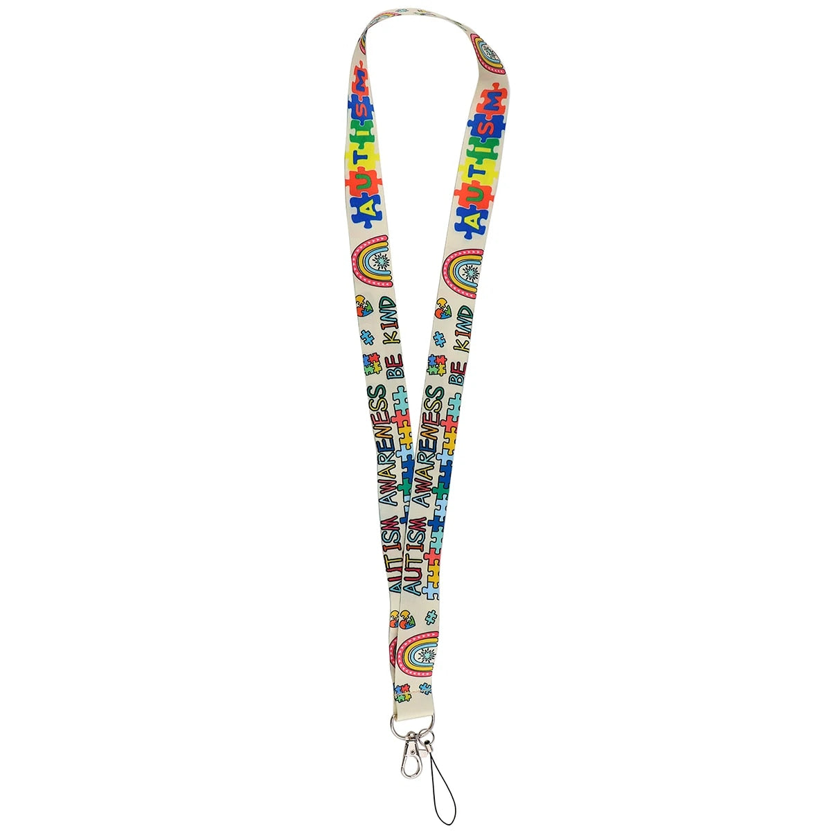 Cute Rainbow Awareness Lanyard with ID Badge Holder for Special Ed Teachers, Students, Therapist