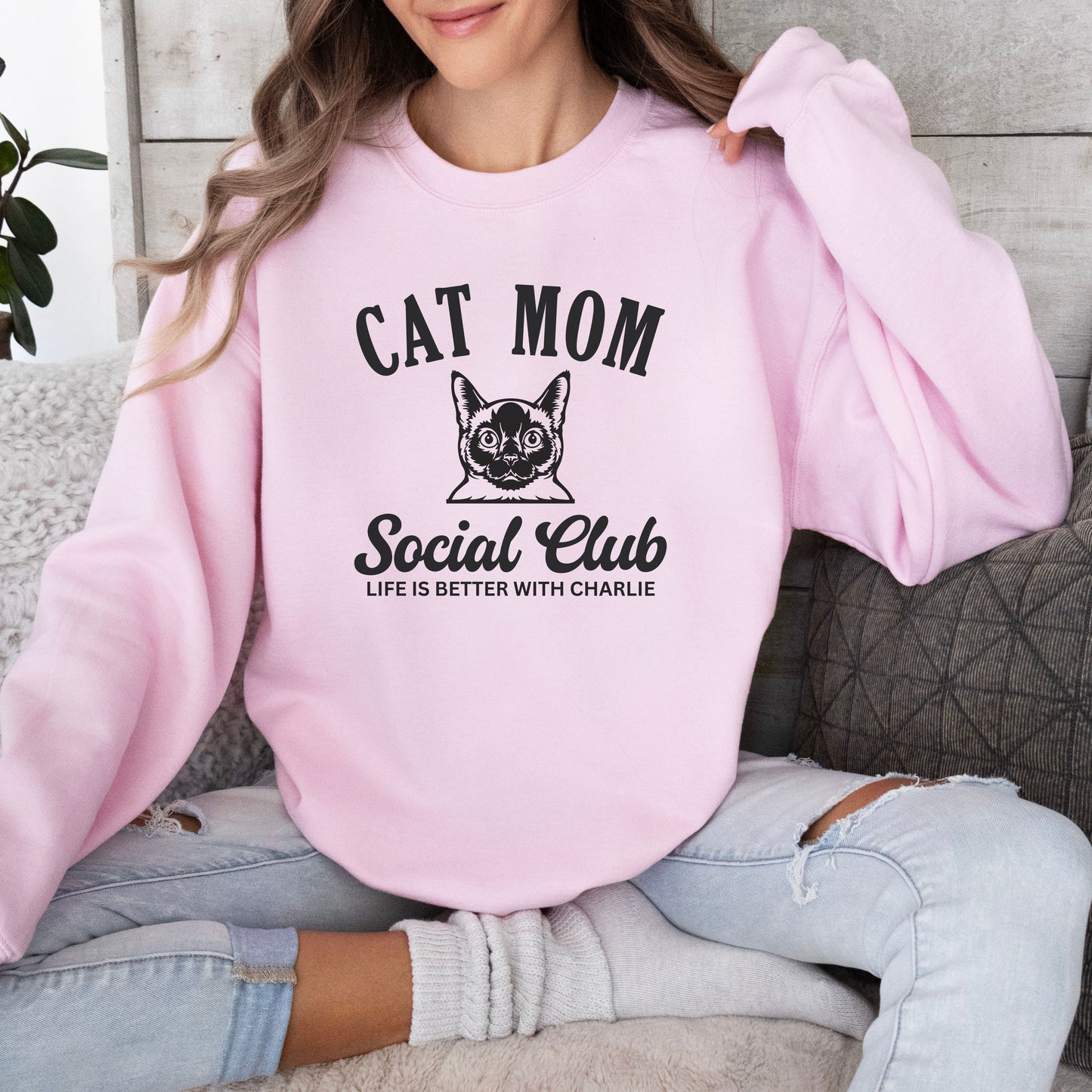 Custom Cat Mom Sweatshirt- Gift for a Cat Lover