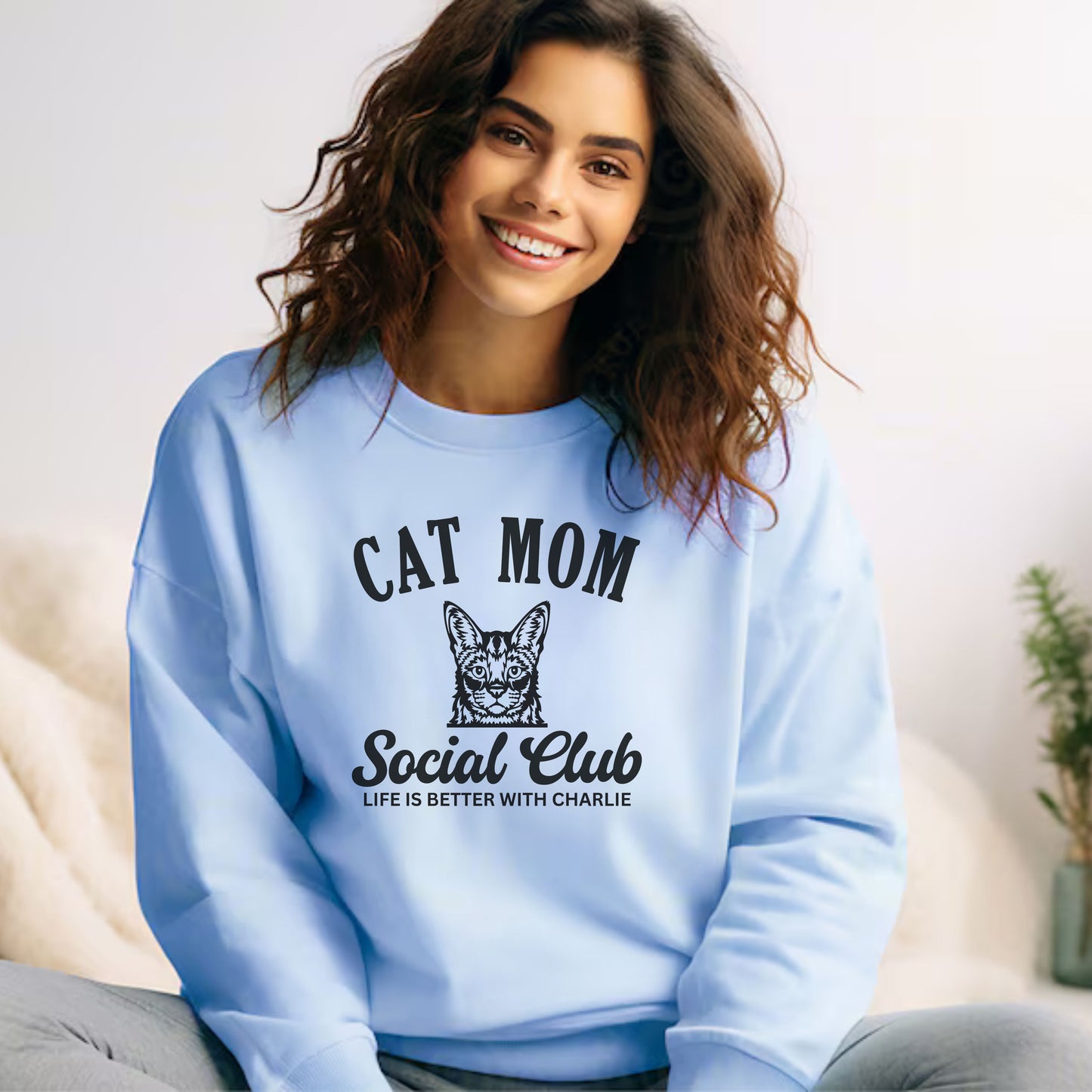 Custom Cat Mom Sweatshirt- Gift for a Cat Lover