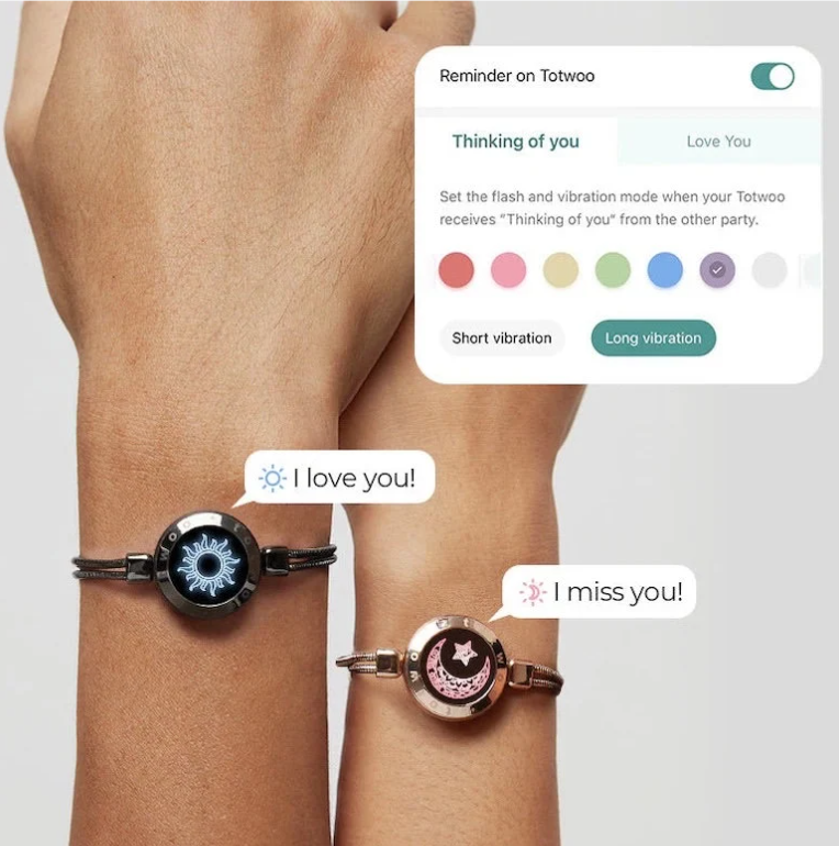 Long Distance Touch Light Up & Vibrate Bracelets - Long Distance Relationship Gifts