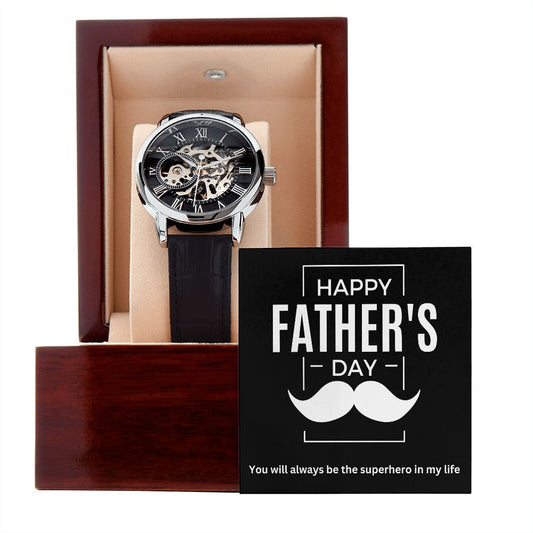 You're My Superhero | Gift to Dad | Men's Openwork Watch