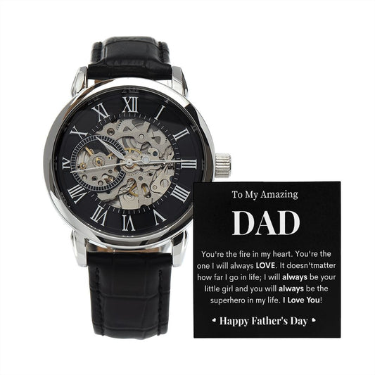 To My Amazing Dad| You're My Superhero| Men's Openwork Watch