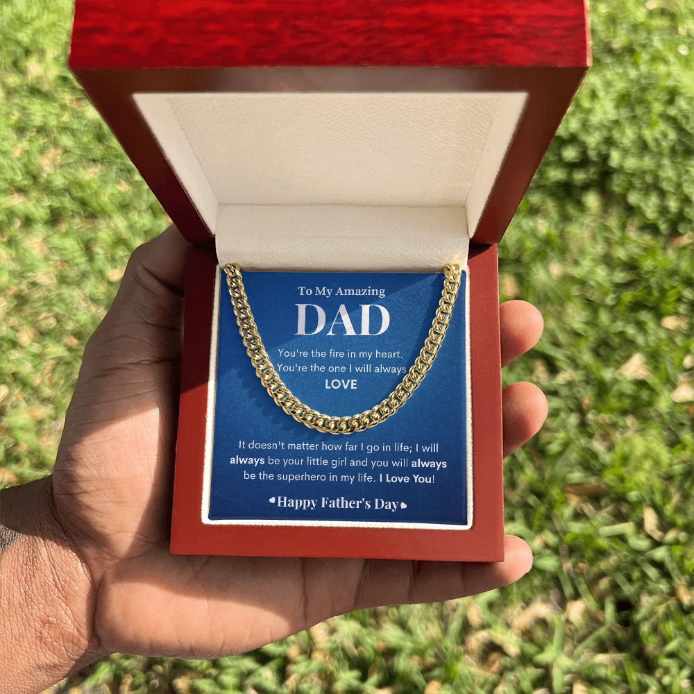 To My Amazing Dad | You're My Superhero| Cuban Link Chain