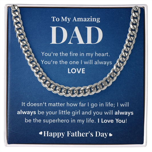 To My Amazing Dad | You're My Superhero| Cuban Link Chain