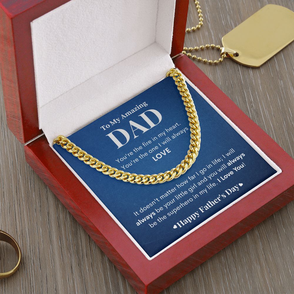 To My Amazing Dad | You're My Superhero| Cuban Link Chain