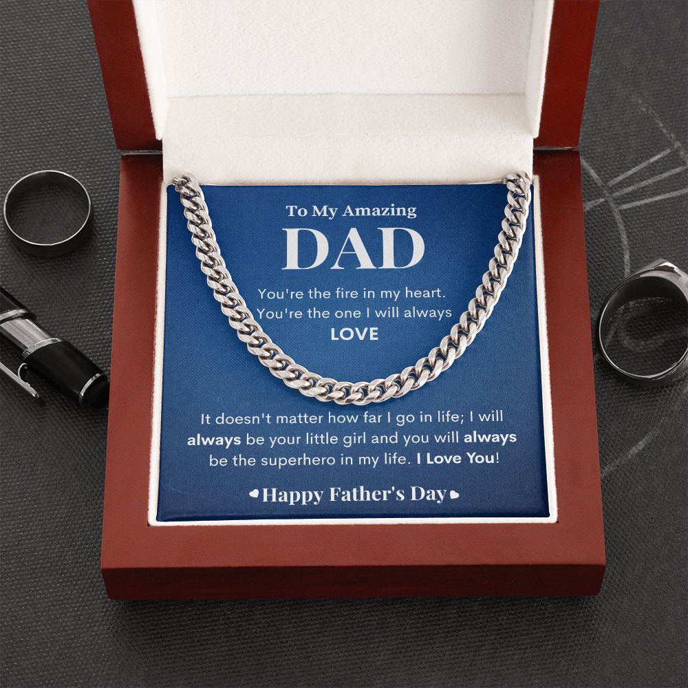 To My Amazing Dad | You're My Superhero| Cuban Link Chain