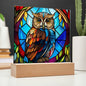 Owl Stained Glass Acrylic Plaque