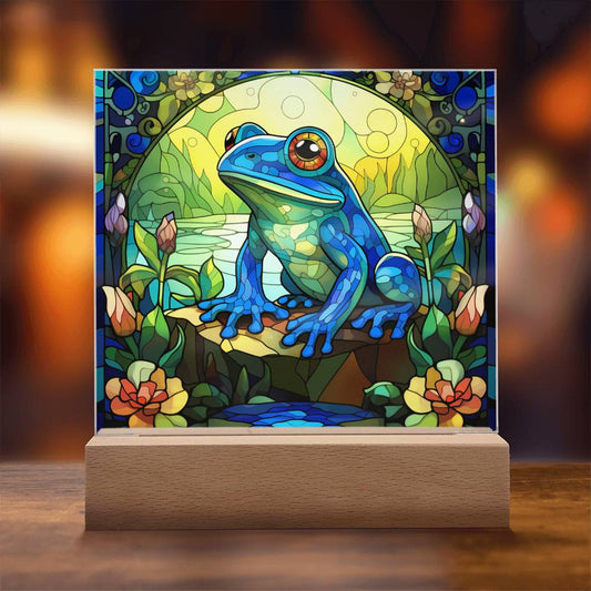 Frog  Stained Glass Acrylic Plaque