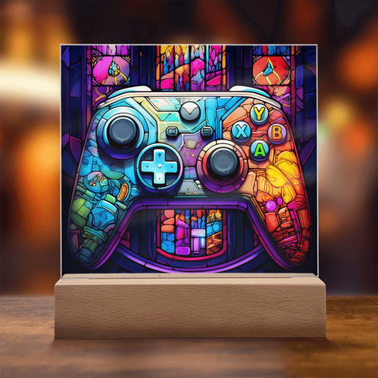 Gaming Controller Stained Glass Acrylic Plaque