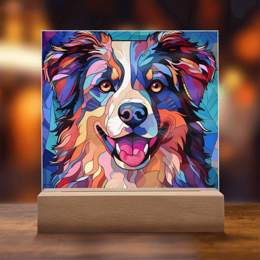 Dog Stained Glass Acrylic Plaque