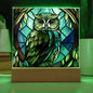 Owl Stained Glass Acrylic Plaque