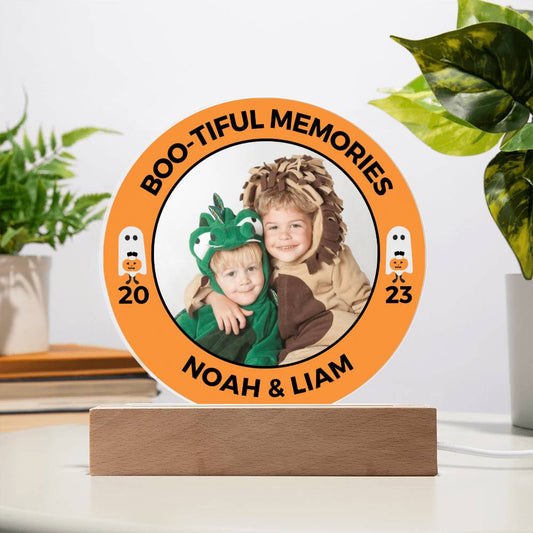 BOO-TIFUL MEMORIES -PRINTED CIRCLE ACRYLIC PLAQUE