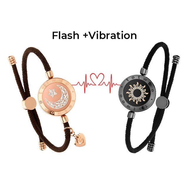 Long Distance Touch Light Up & Vibrate Bracelets - Long Distance Relationship Gifts