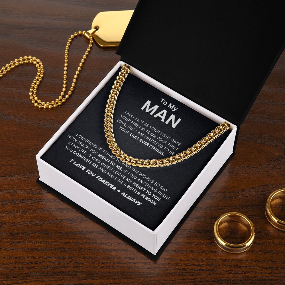 To My Man | You Make Me a Better Person | Cuban Link Necklace