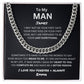 Personalized To My Man- Cuban Link Necklace