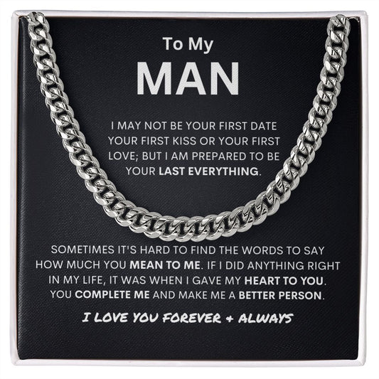 To My Man | You Make Me a Better Person | Cuban Link Necklace