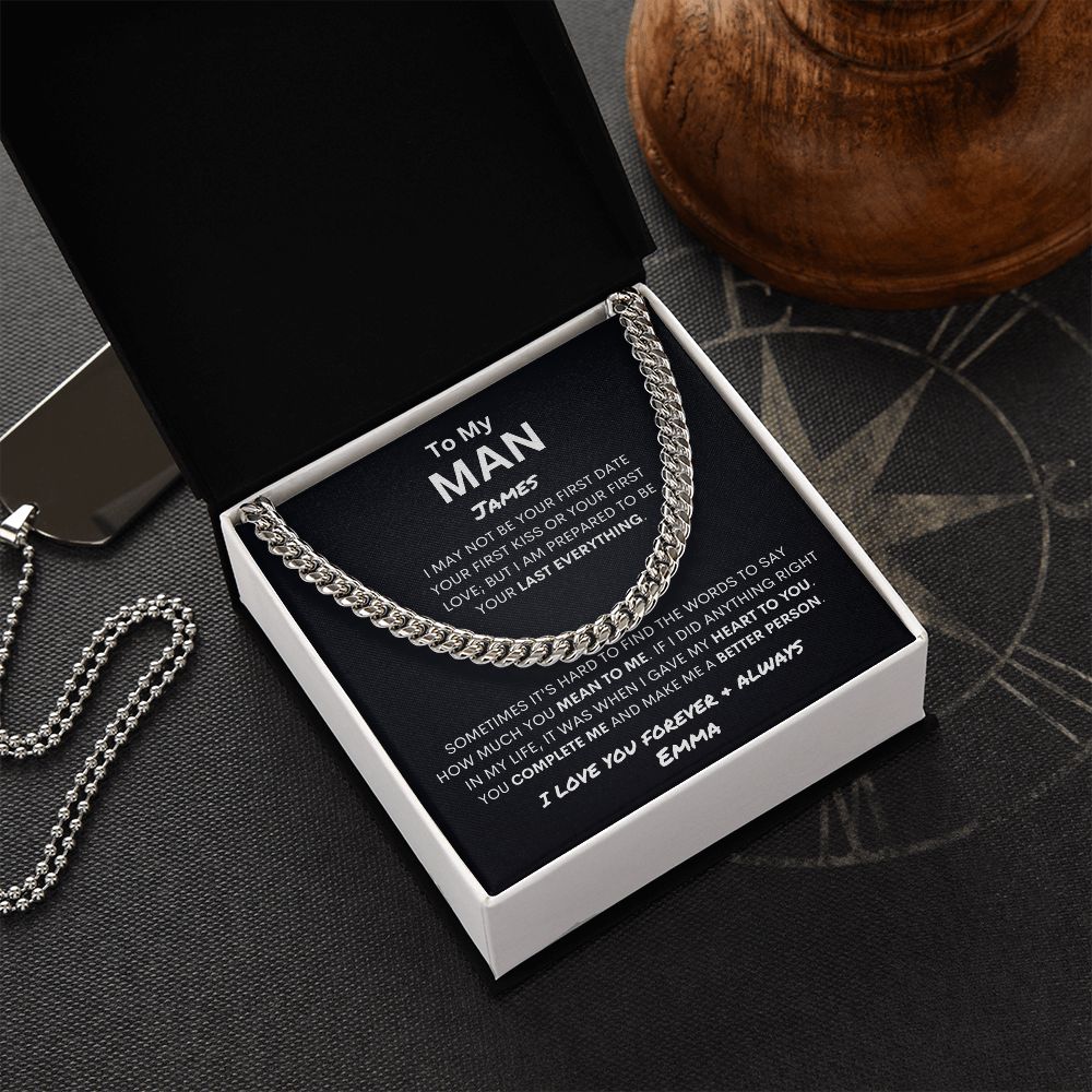 Personalized To My Man- Cuban Link Necklace