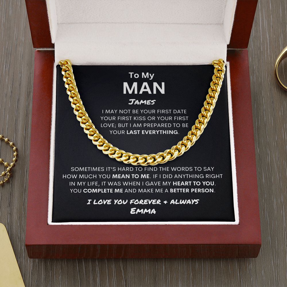 Personalized To My Man- Cuban Link Necklace