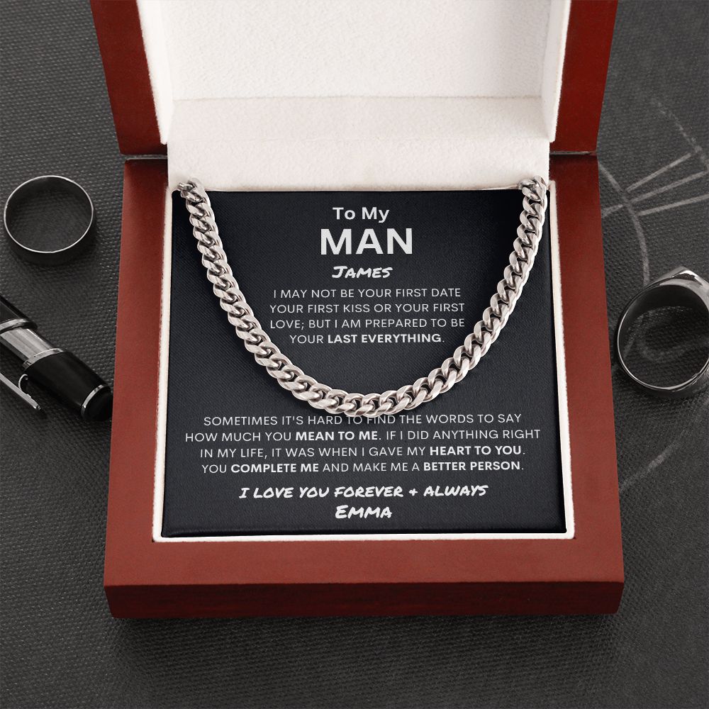 Personalized To My Man- Cuban Link Necklace