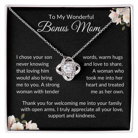 To My Wonderful Bonus Mom| Love Knot Necklace