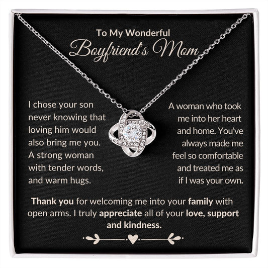 To My Wonderful Boyfriend's Mom | Love Knot Necklace