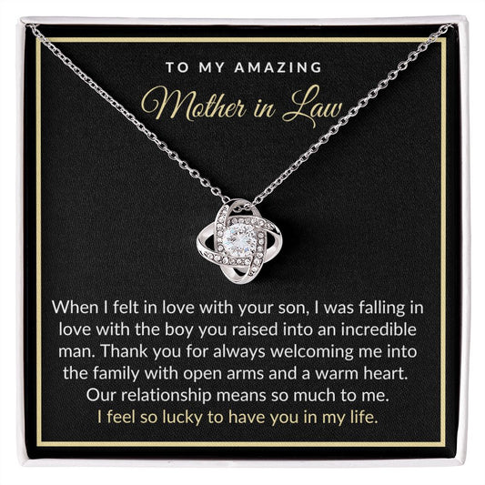 To My Amazing Mother in Law| I Feel So Lucky | Love Knot Necklace