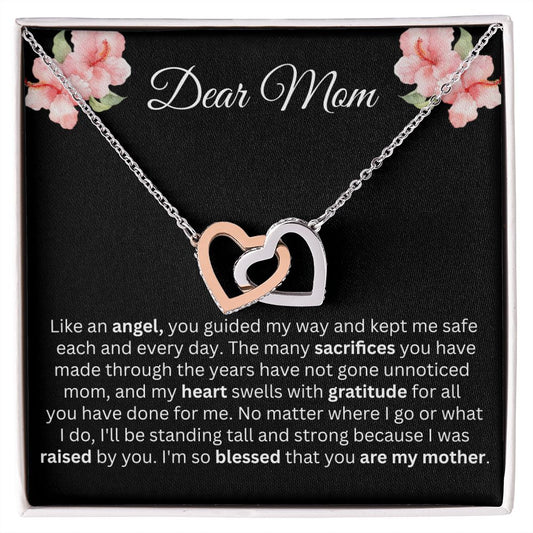 Dear Mom | You're My Angel | Interlocking Hearts necklace