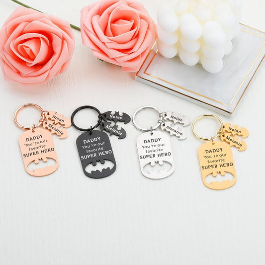 Personalized Batman Shaped Keyring