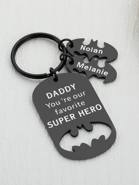 Personalized Batman Shaped Keyring